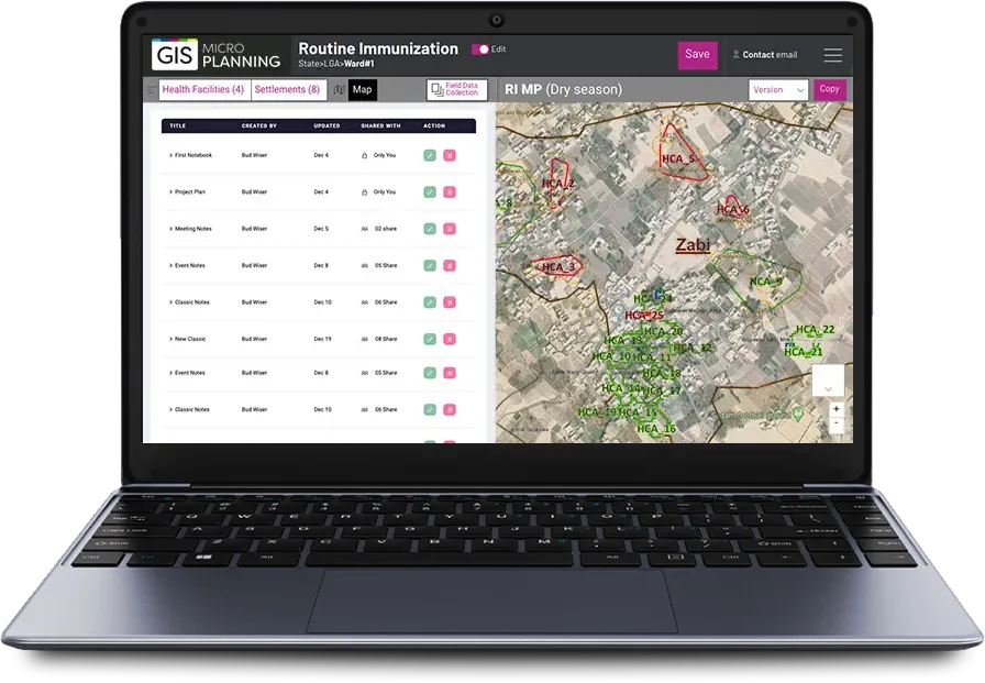 Geospatial microplanning dashboard for optimizing vaccination campaign routes