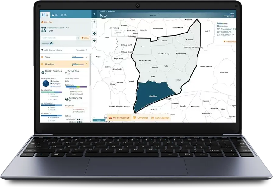 Geospatial Microplanning Toolkit - GMT global dashboard to manage microplanning completion across different admins