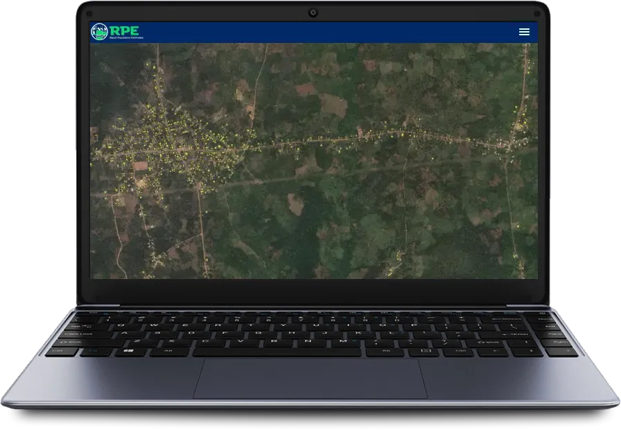 Rapid population estimation tool visualizing geospatial grid based satellite imagery