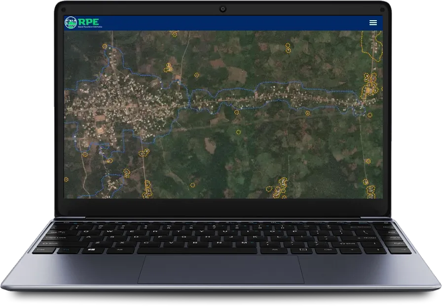 Rapid population estimation tool visualizing geospatial grid based satellite imagery