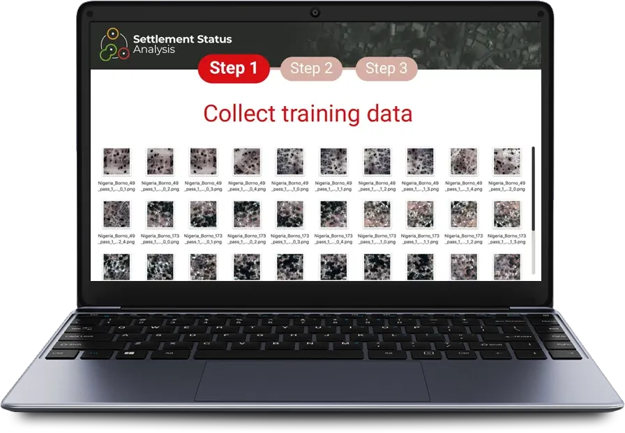 Settlement status analysis dashboard classifying habitation patterns