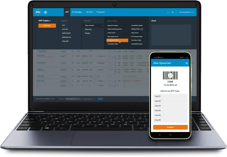 WebIFA immunization field application dashboard for data collection and monitoring